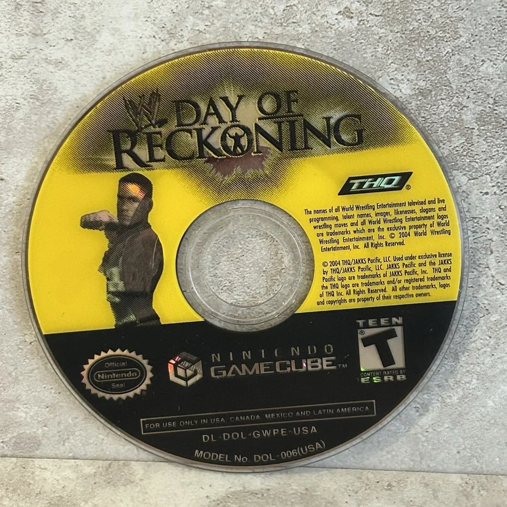 THQ WWE: Day of Reckoning (Nintendo GameCube, 2004) NTSC-U/C T Disc Only